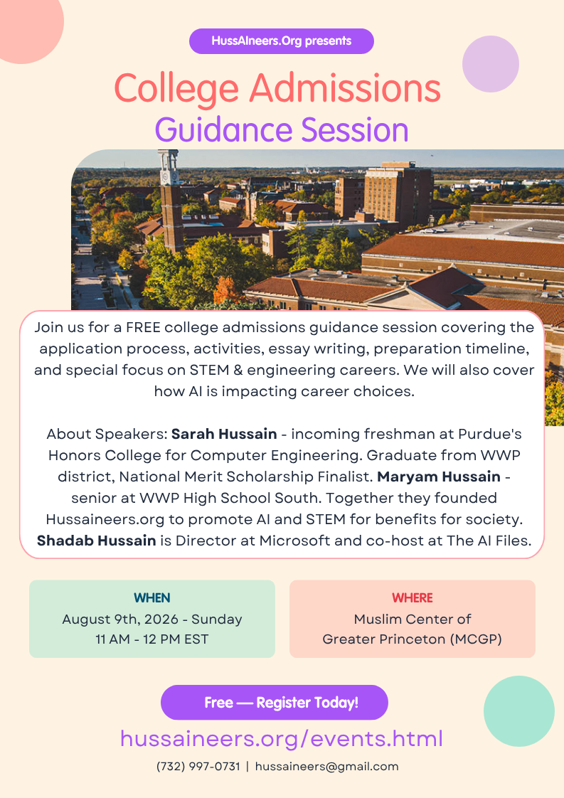College Admissions Guidance Session flyer for MCGP